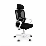 White modern ergonomic office chair front view