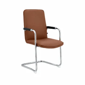 Brown Leather Cantilever Office Chair