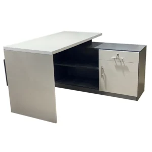 NovaCore Office Desk with Side Rack – Wood & Wood