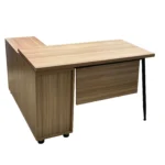 L Shaped Wooden Office Desk with Storage Drawers - Image 3
