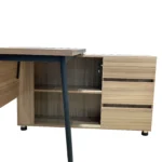 L Shaped Wooden Office Desk with Storage Drawers - Image 4