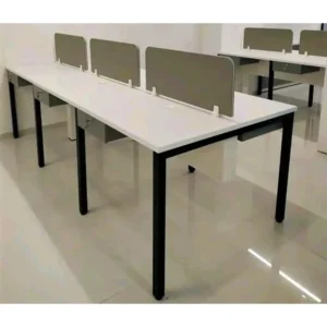 Vertex Workstation with laminated sheet top and powder-coated metal frame