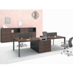 Veyron Workstation modern office desk made from laminated sheet with PVC edging