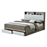 Darrin Double Bed with laminated sheet finish and PVC edging