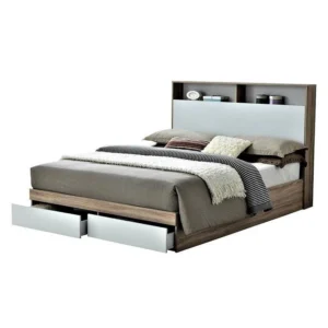 Darrin Double Bed with laminated sheet finish and PVC edging