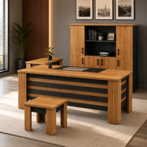 Elite Executive Office Set with side rack by Wood & Wood Lahore