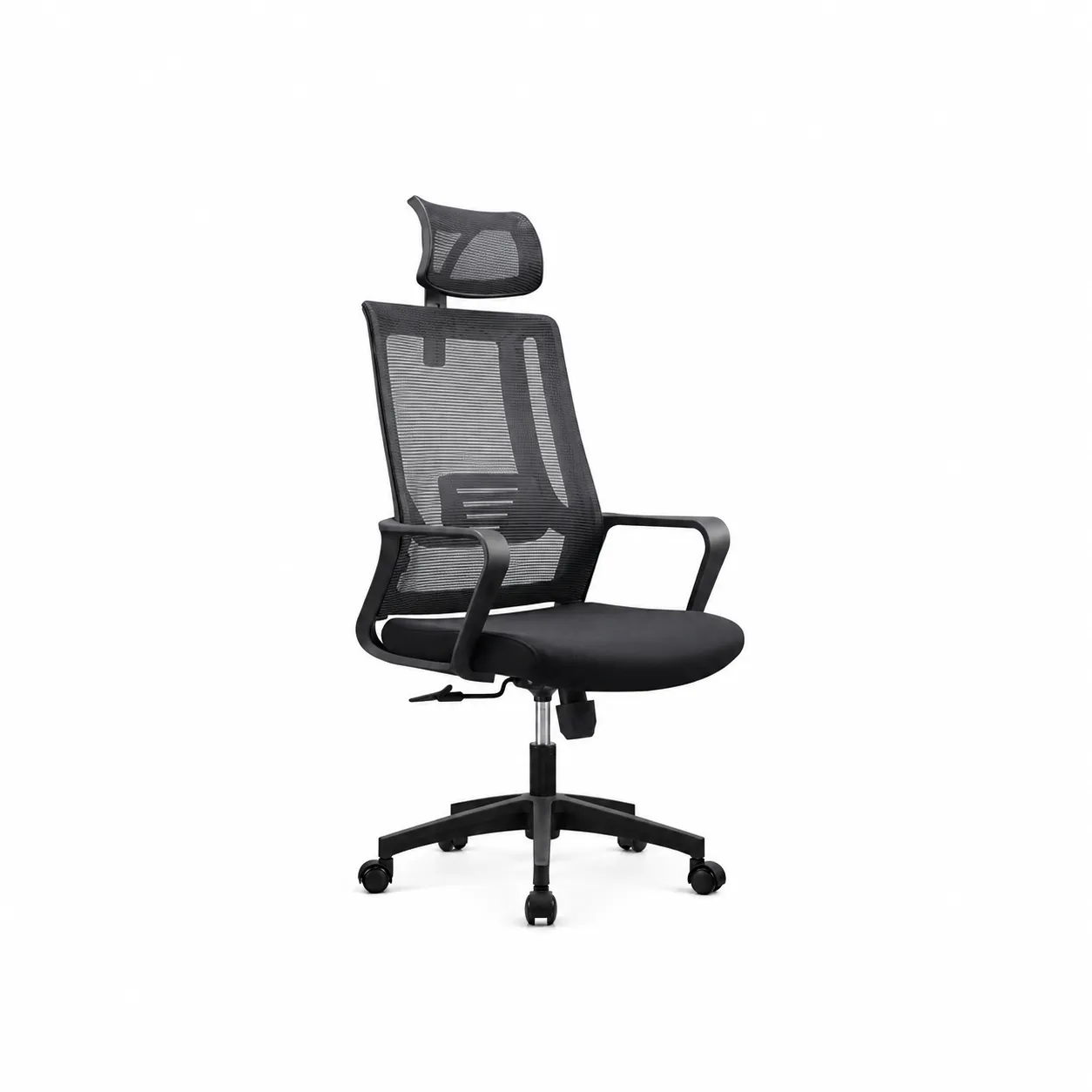 Ergonomic Black Mesh Office Chair | Wood & Wood Ergonomic Black Mesh Office Chair with breathable backrest