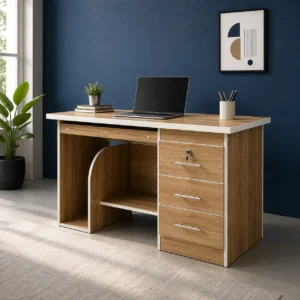 Fusion Office Table with drawers and keyboard tray by Wood & Wood Pakistan