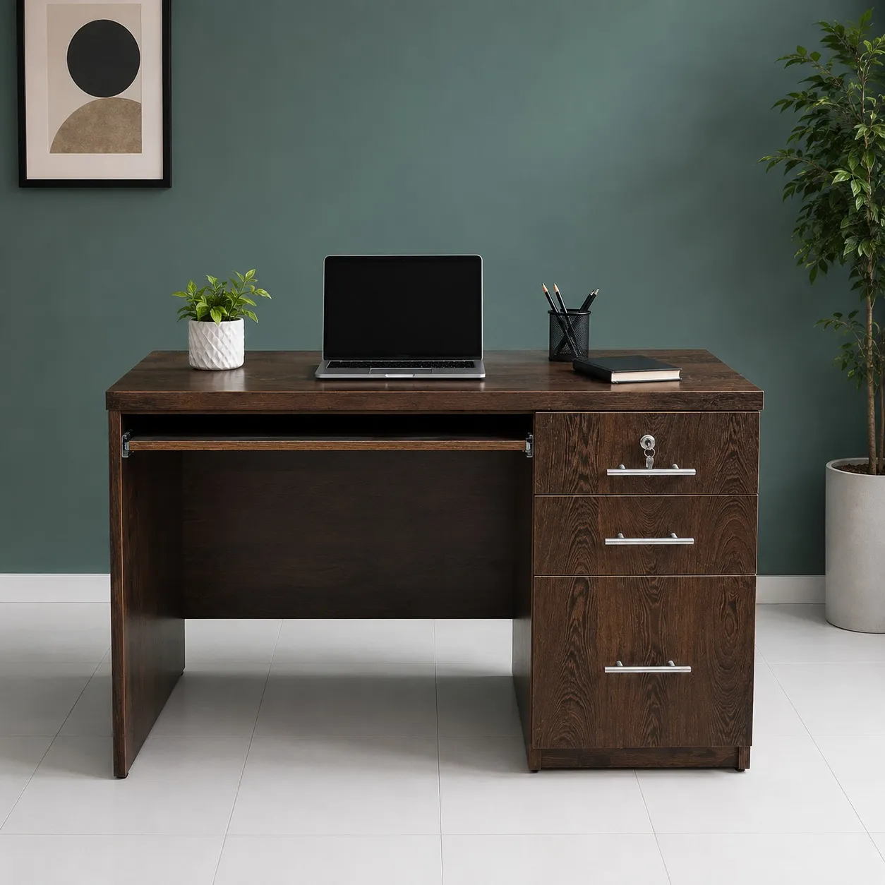 Summit Office Table Summit Office Table with storage drawers made from MDF sheet by Wood & Wood Pakistan