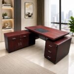 Titan Executive Desk made from MDF sheet with PVC paper finish by Wood & Wood Lahore