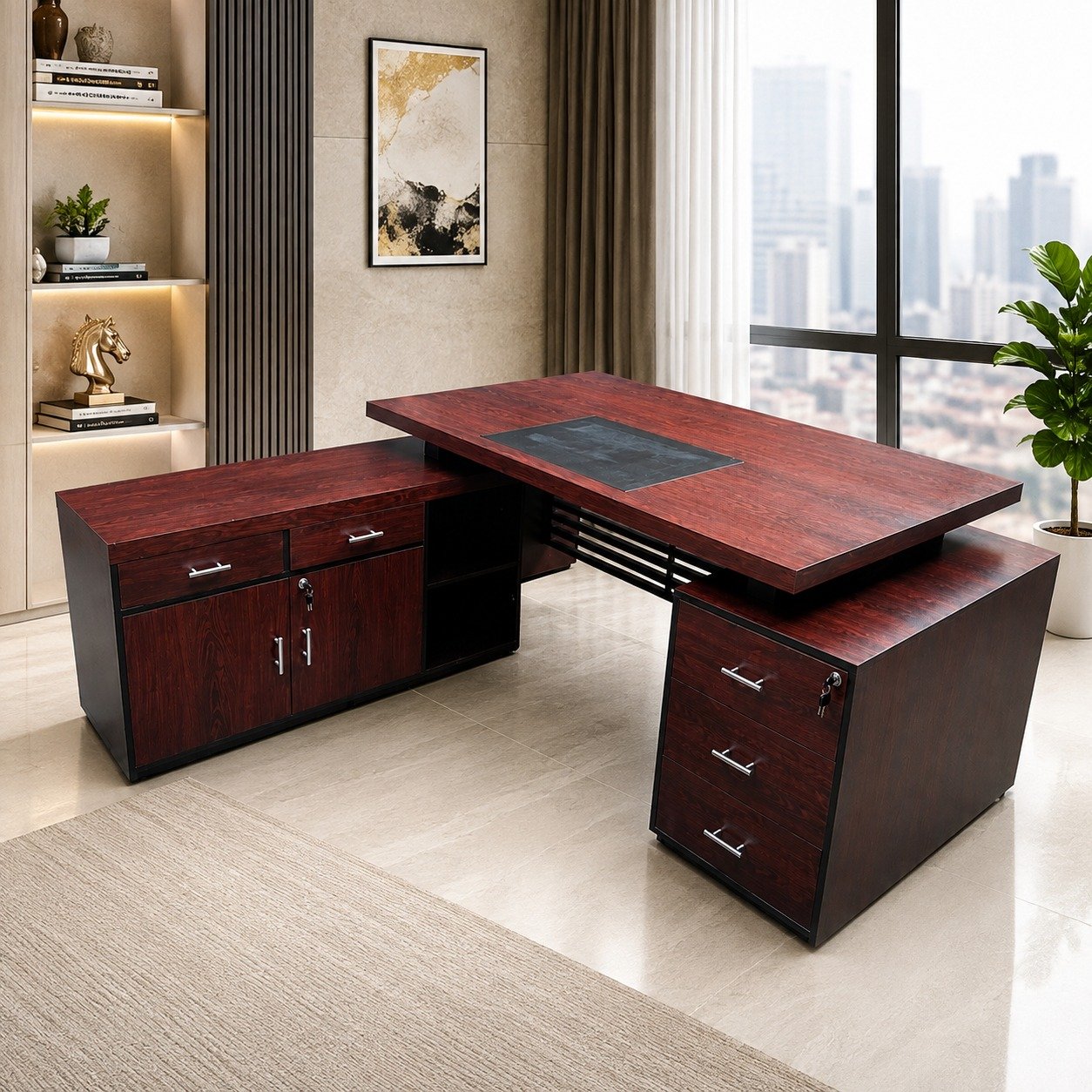 Titan Executive Desk Titan Executive Desk made from MDF sheet with PVC paper finish by Wood & Wood Lahore