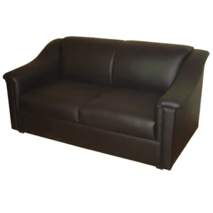 Black leather sofa